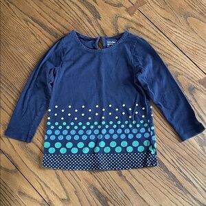 BabyGap  Blue Long Sleeve with Green,Teal and White Dots size 4